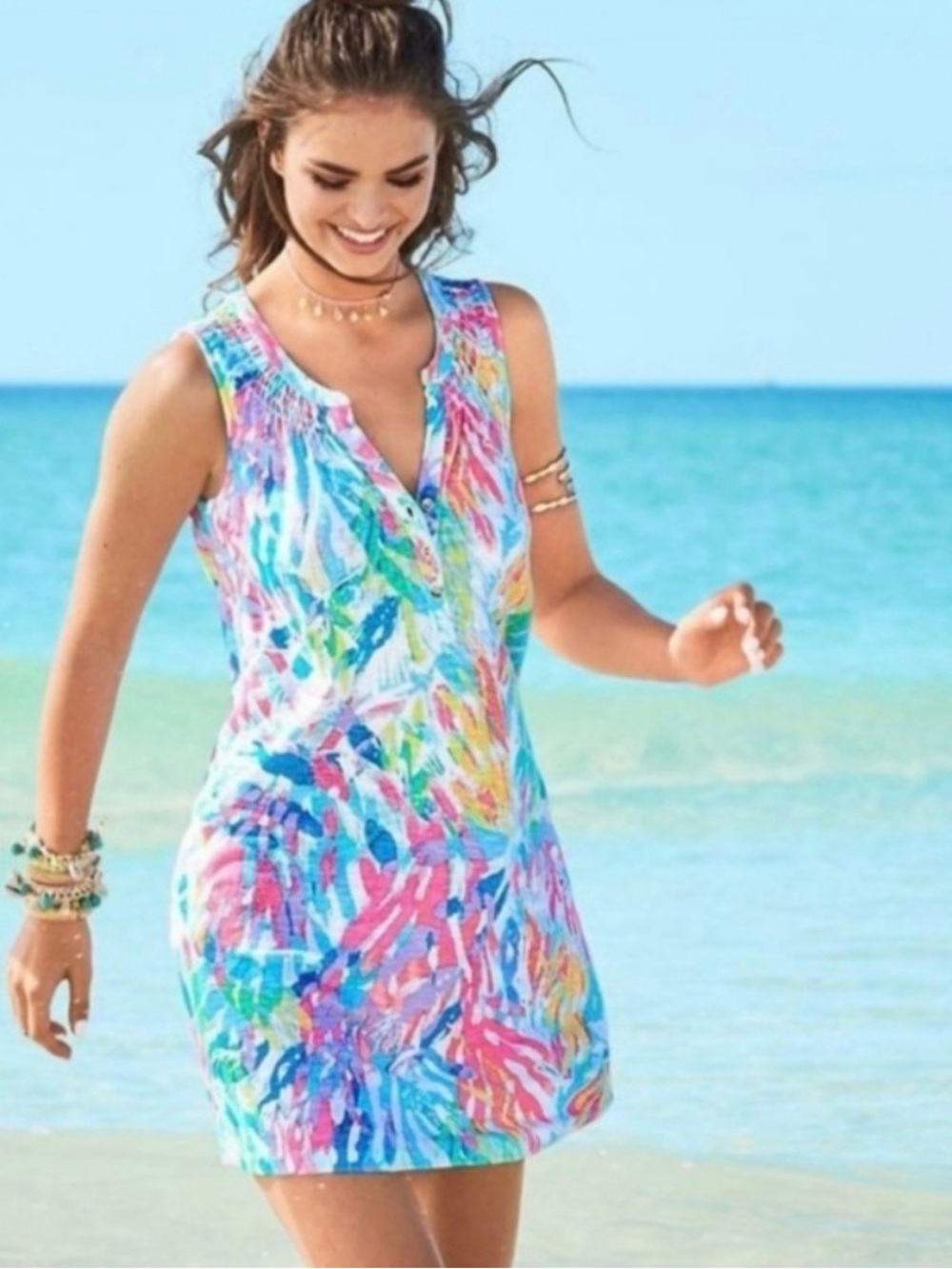 Lilly Pulitzer Essie Dress in "Sparkling Sands" - size L - EUC - Picture 5 of 5